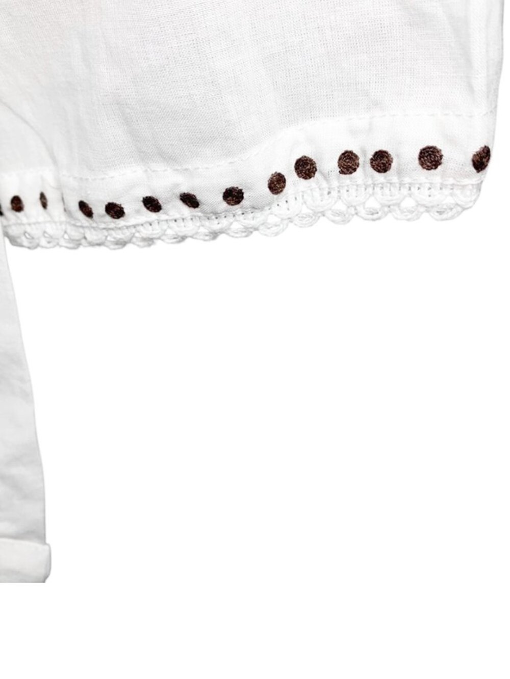 THE BAREFOOT MONKEY Embroidered Palm Tree Popover Top - Picture 6 of 8